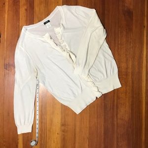 ✨J. Crew Cream Cotton Ruffle Cardigan